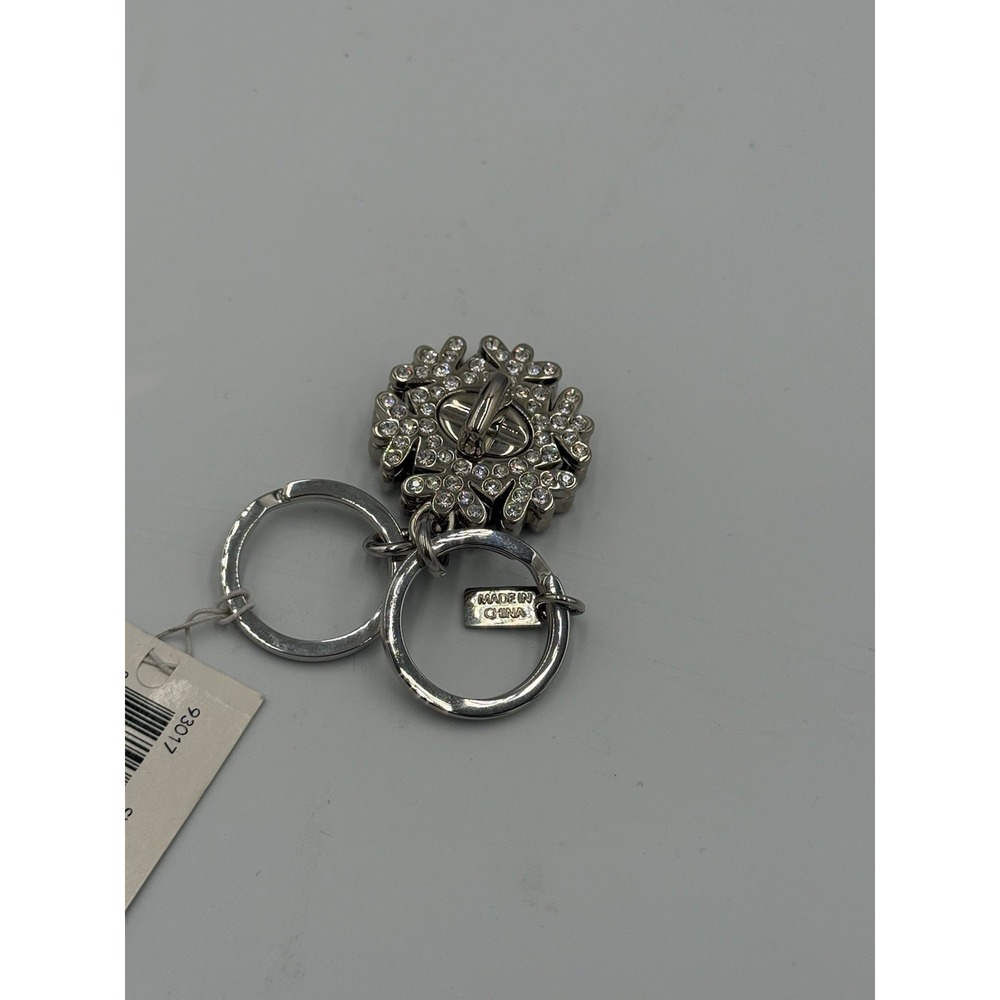 Coach Snowflake Crystal Detachable Keychain Charm Silver Holiday 93017 NWT - Picture 3 of 13